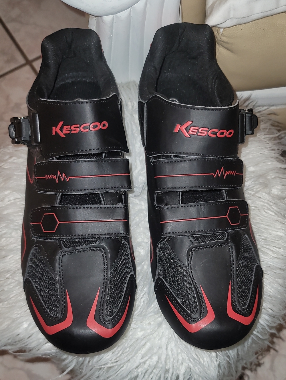 Men’s Black Athletic Shoes with Red Accents